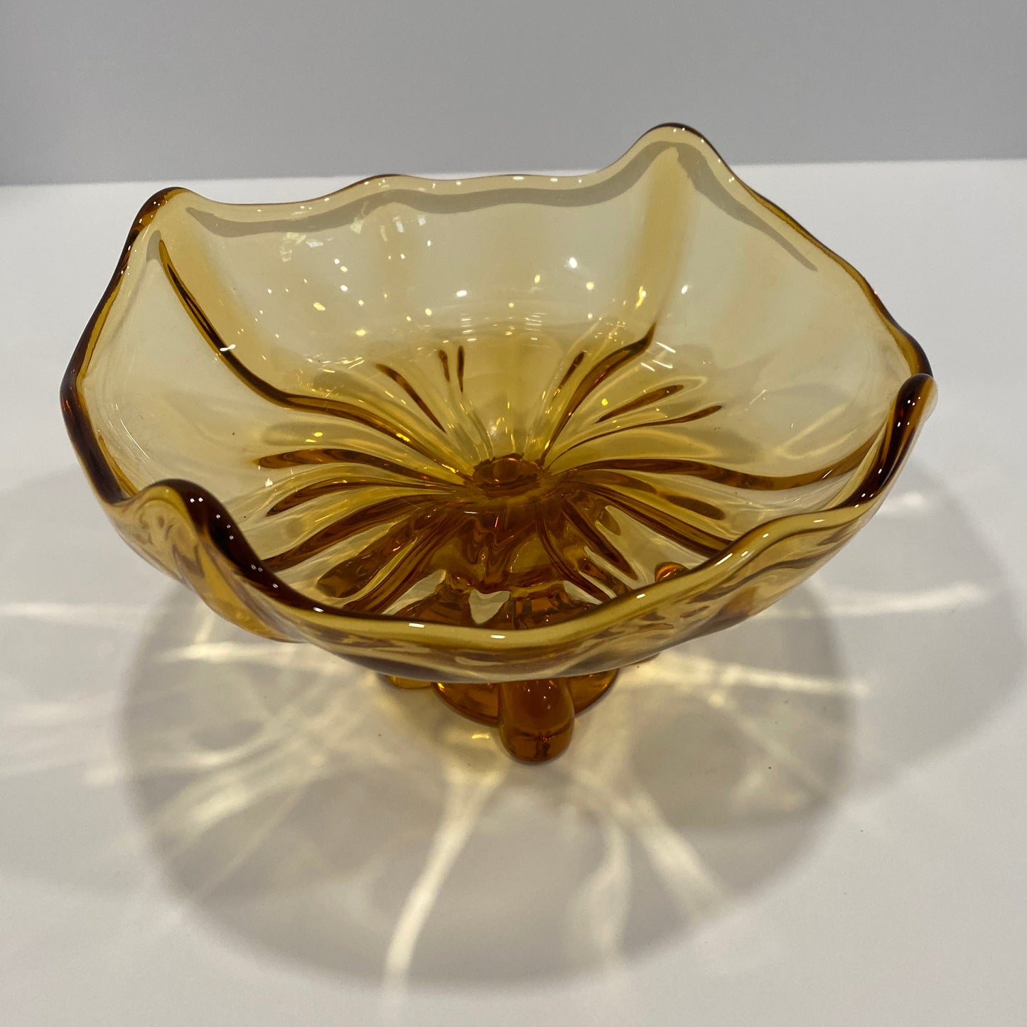 Mid-Century Viking Amber "Epic" Wave Bowl