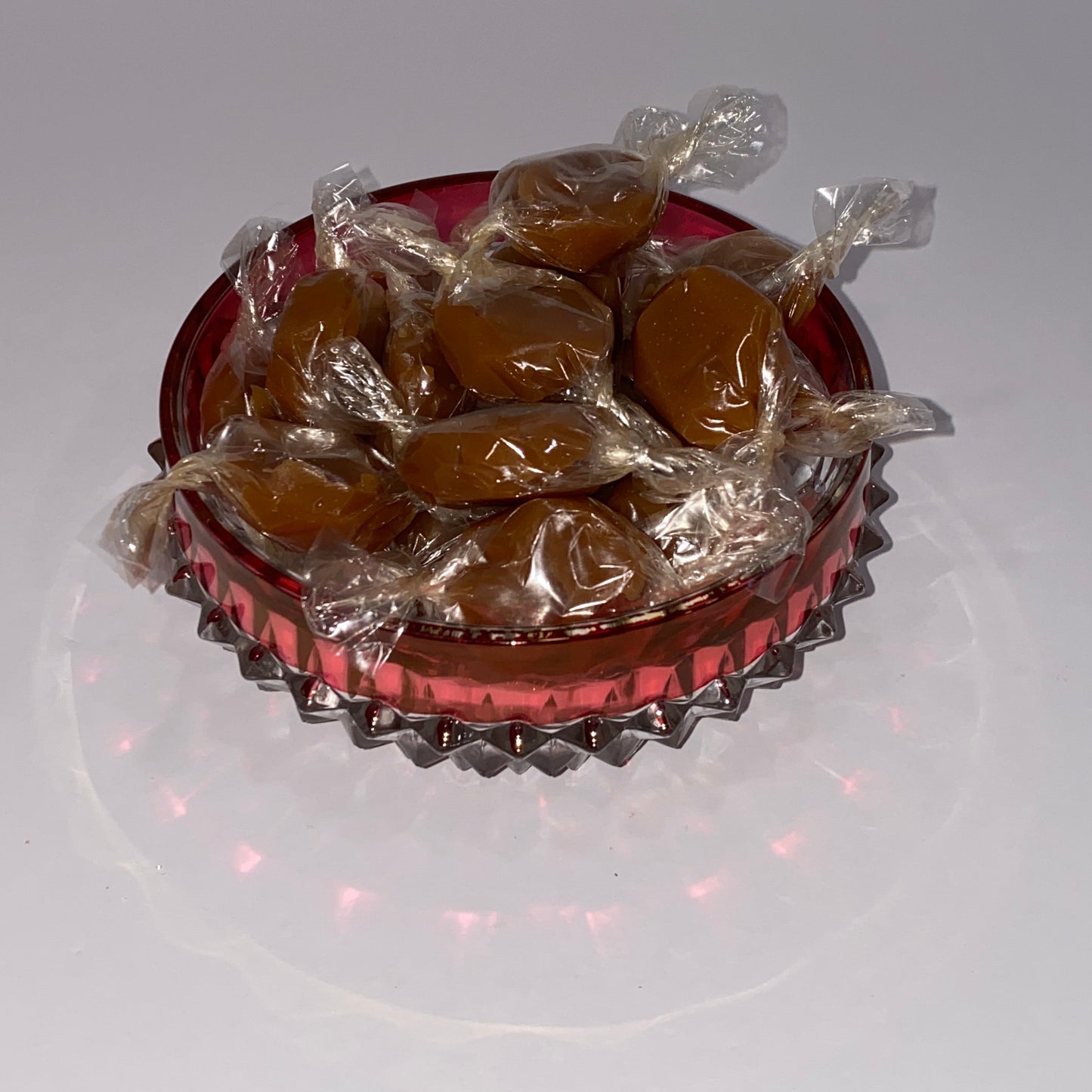 The Ruby Sunburst: Vintage Glass Dish