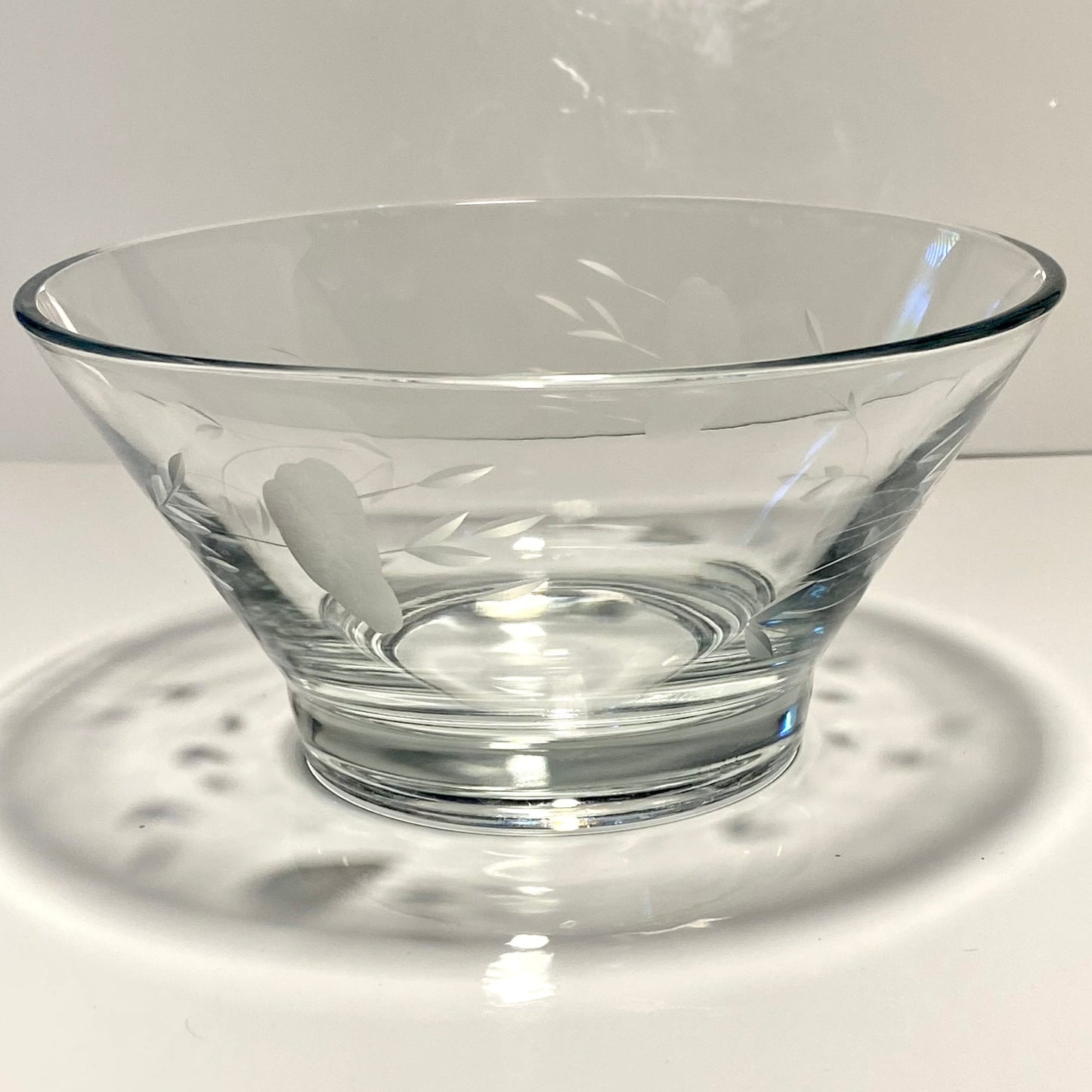 Vintage Antique Delicate Etched Glass Candy Dish