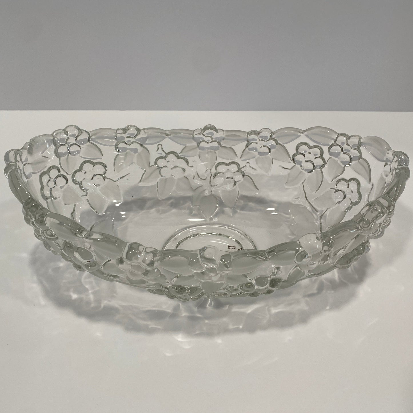 Vintage West German Walther Crystal Floral Bowl