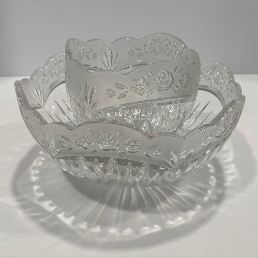 Vintage Oneida Southern Garden Crystal Candy Dishes