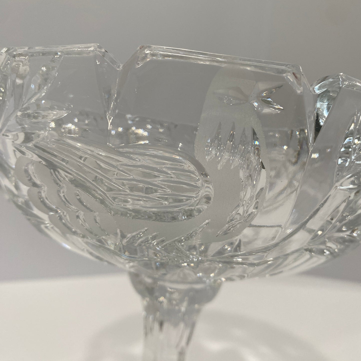 Vintage "The European Collection" Hofbauer Crystal Bird Pedestal