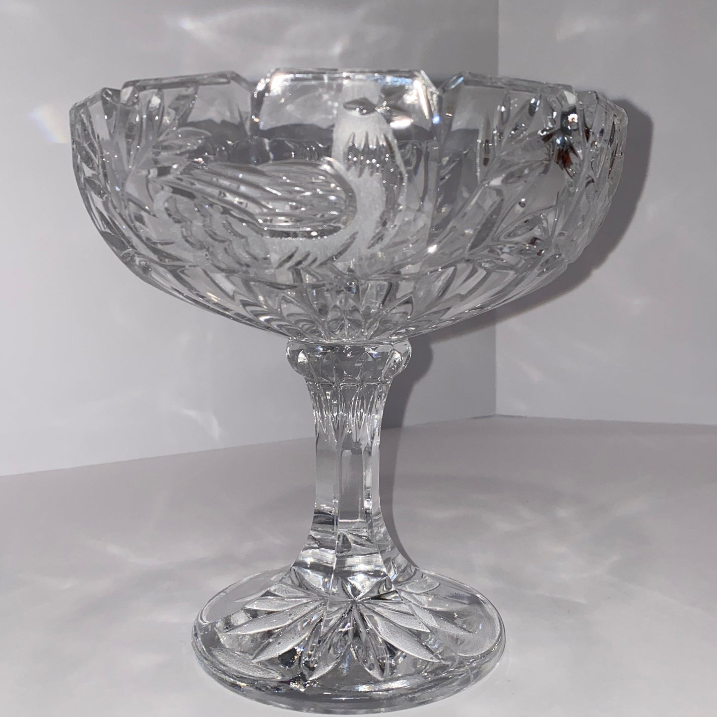 Vintage "The European Collection" Hofbauer Crystal Bird Pedestal