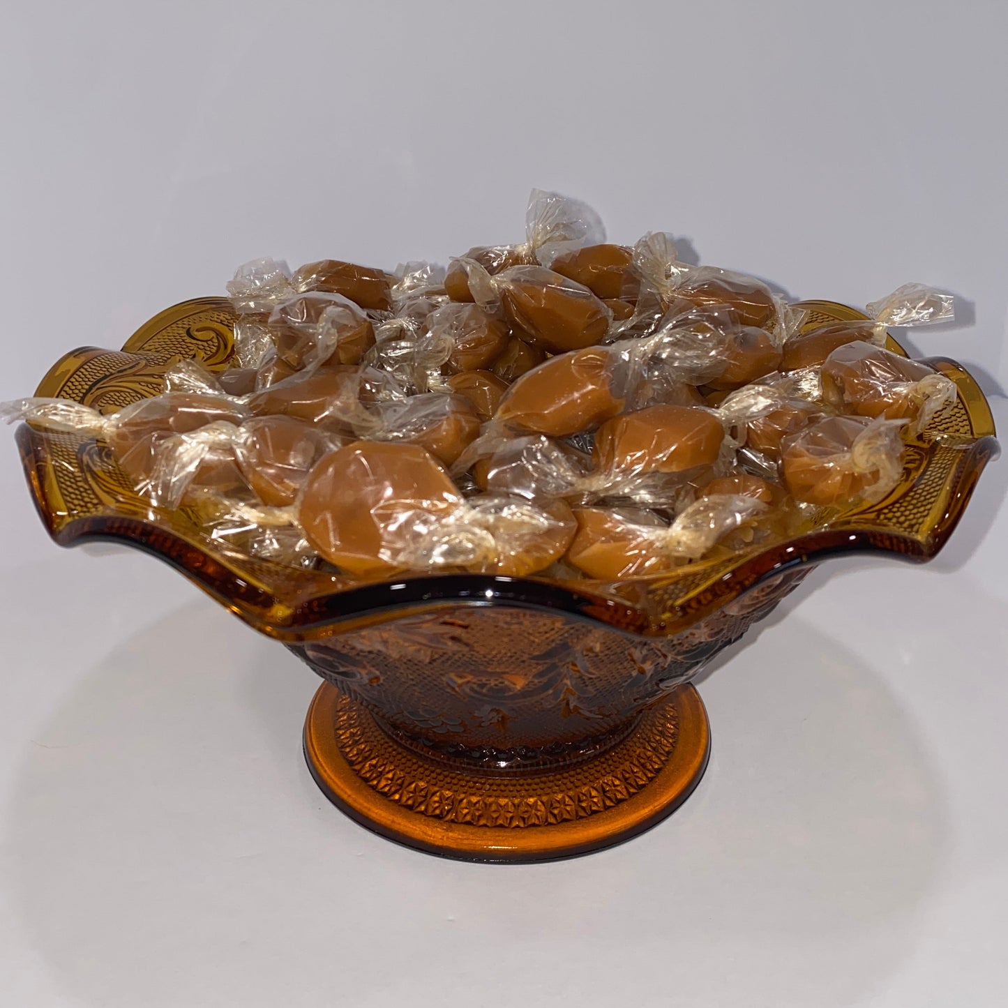 Vintage Tiara Amber Glass Console Bowl