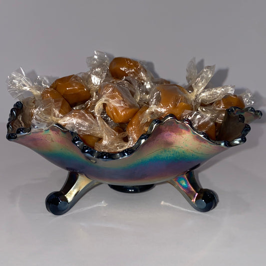 Vintage Blue Carnival Glass "Harvest Grape" Bowl