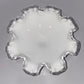 Vintage Fenton Milk Glass Ruffled Pedestal Bowl