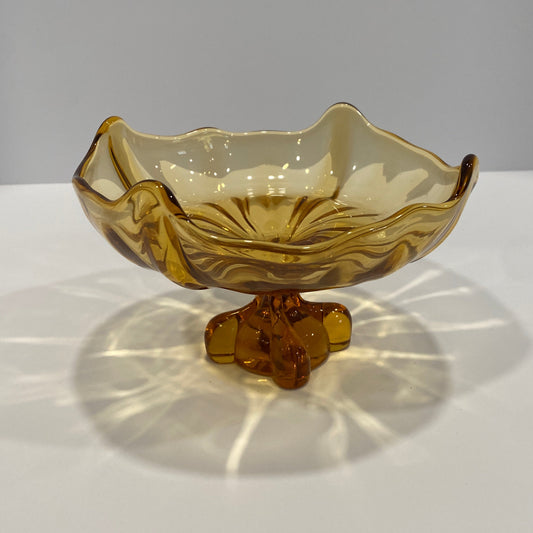 Mid-Century Viking Amber "Epic" Wave Bowl