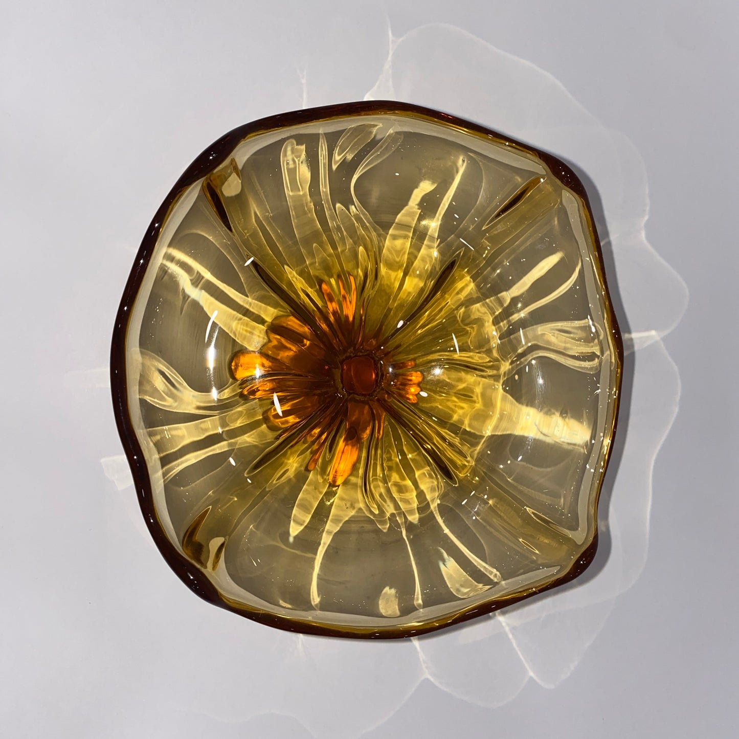 Mid-Century Viking Amber "Epic" Wave Bowl