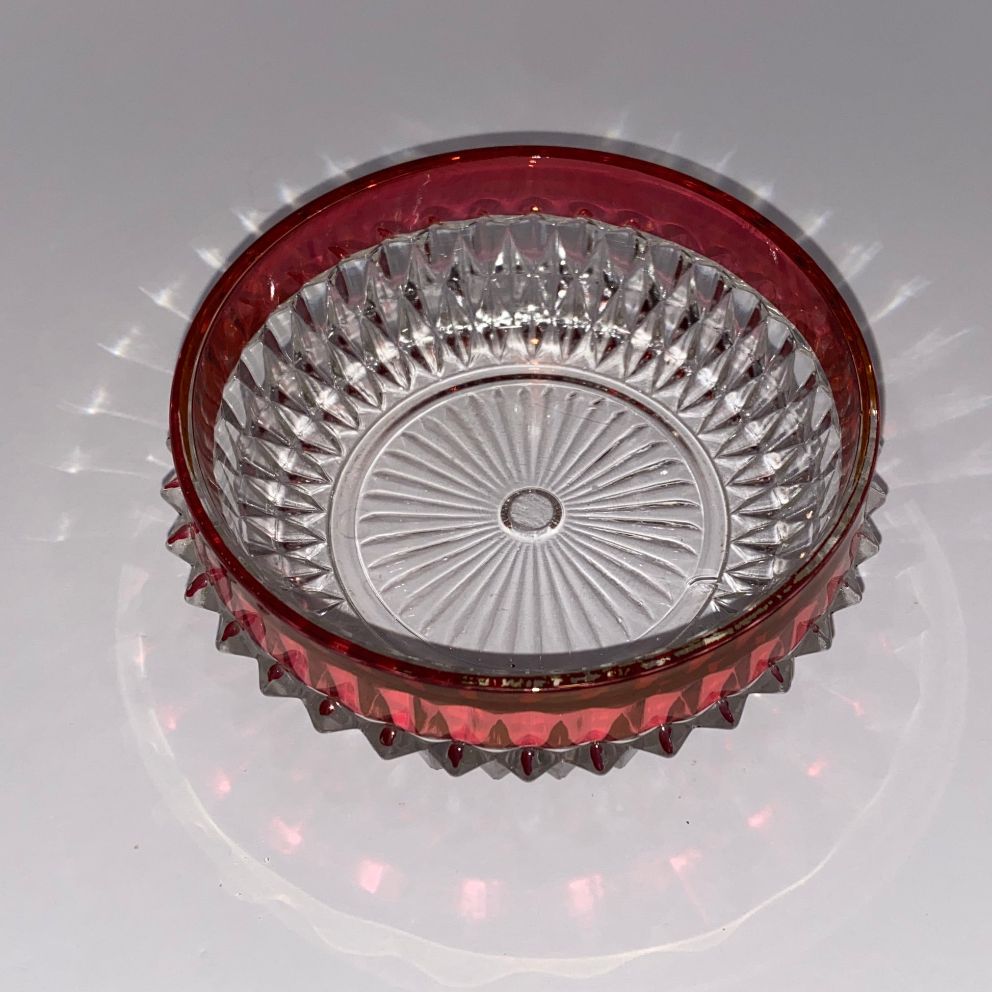 Red rimmed candy dish