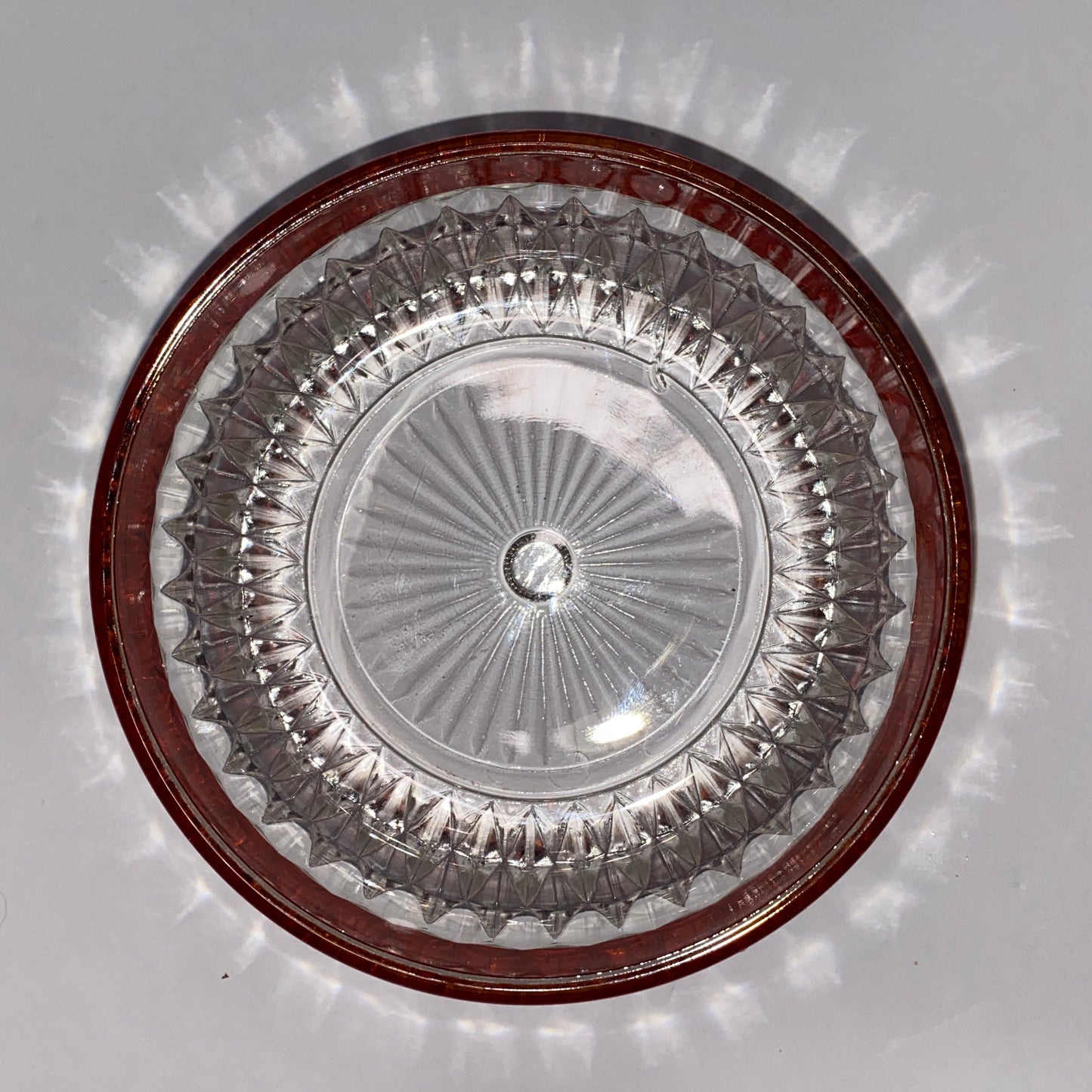 The Ruby Sunburst: Vintage Glass Dish