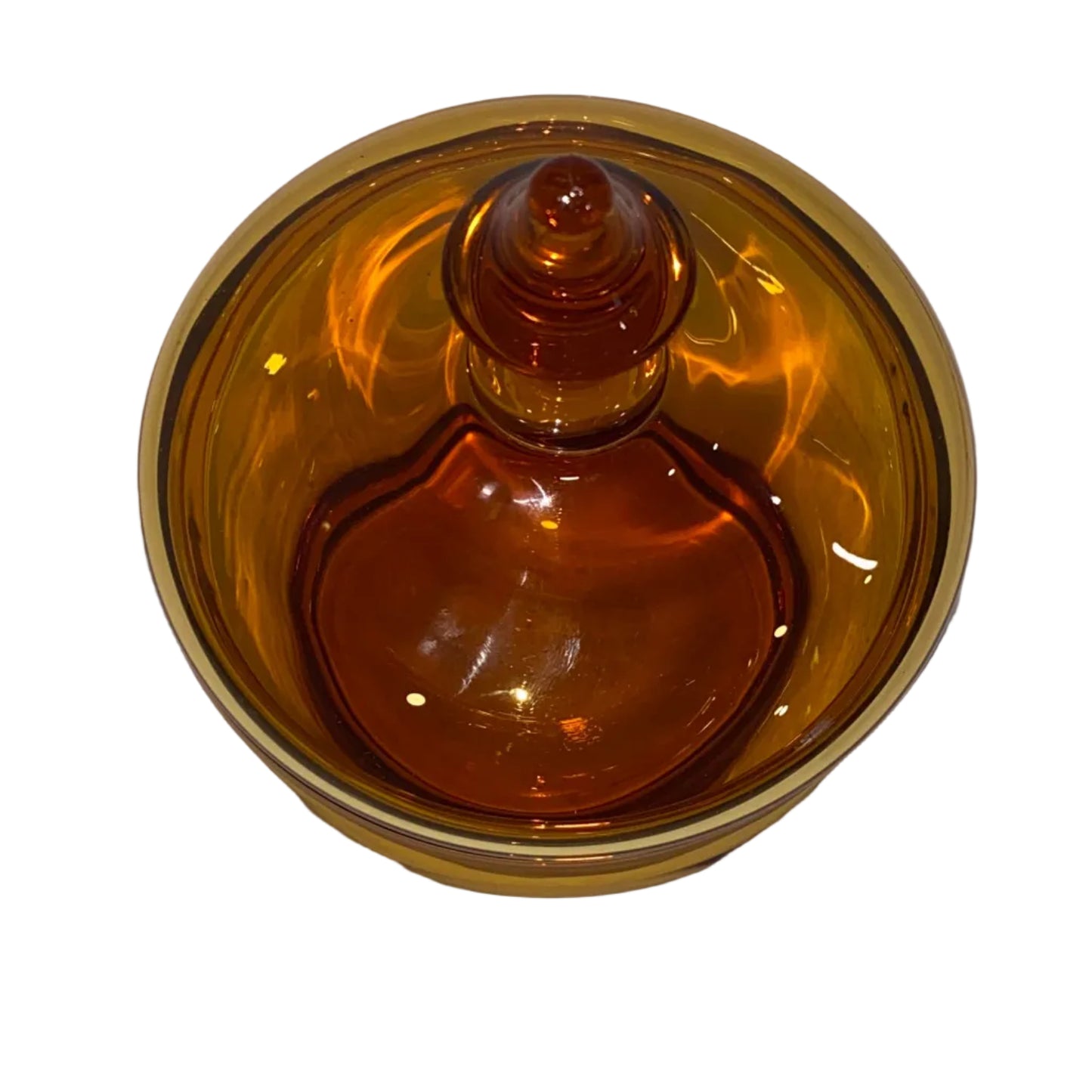 Vintage 1950's Mid Century Modern Bohemian Amber Glass Candy Dish
