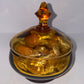 Vintage 1950's Mid Century Modern Bohemian Amber Glass Candy Dish