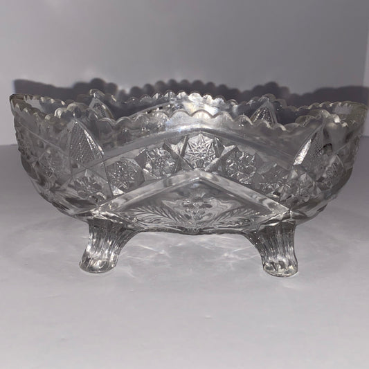 Vintage 4-Footed Starburst Oval Bowl