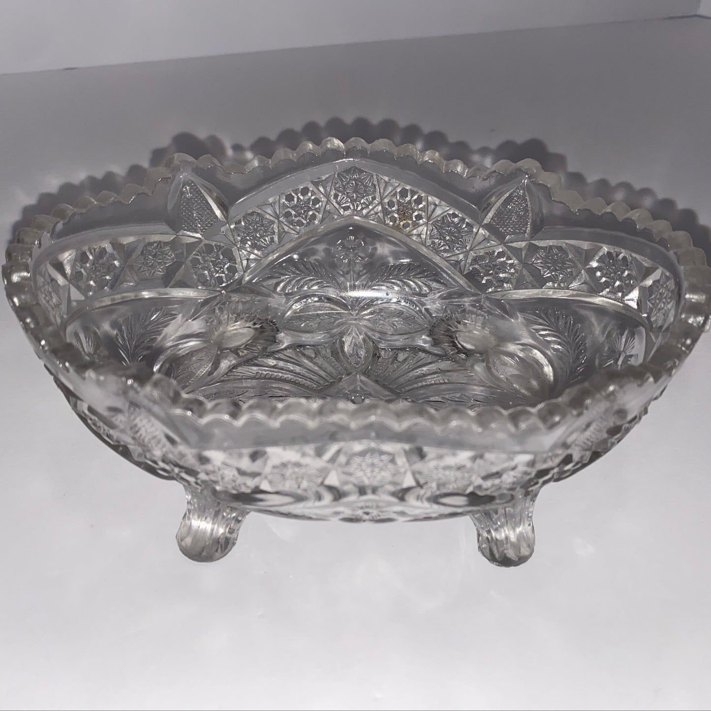 Vintage 4-Footed Starburst Oval Bowl