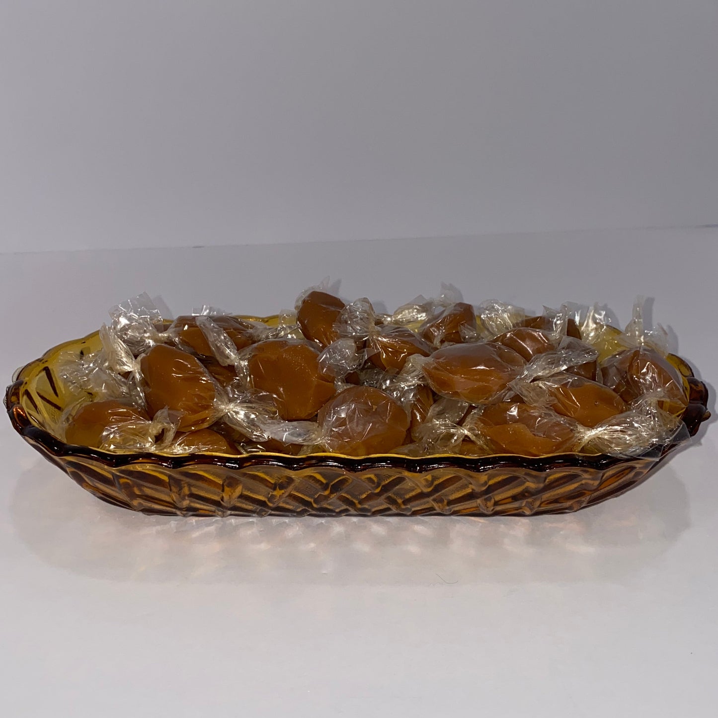 10" Amber Indiana Glass Candy Basket