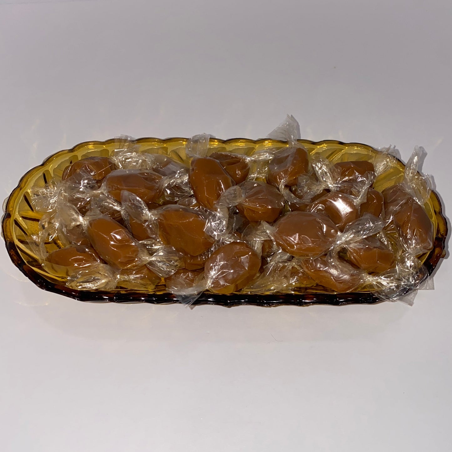 10" Amber Indiana Glass Candy Basket