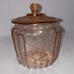 Vintage Jeannette Glass "Sharon" Pink Candy Jar