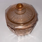 Vintage Jeannette Glass "Sharon" Pink Candy Jar