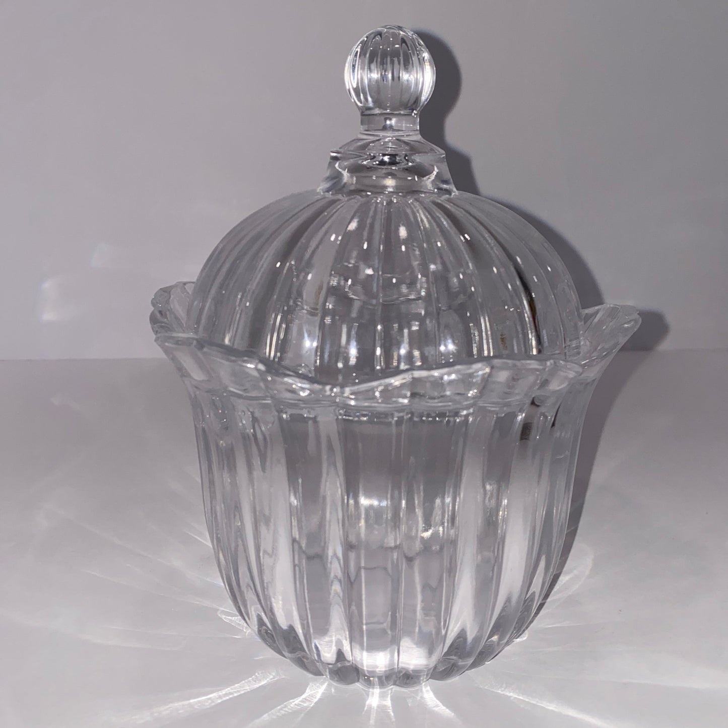 Vintage Anchor Hocking "Presence" Lidded Pillar Jar