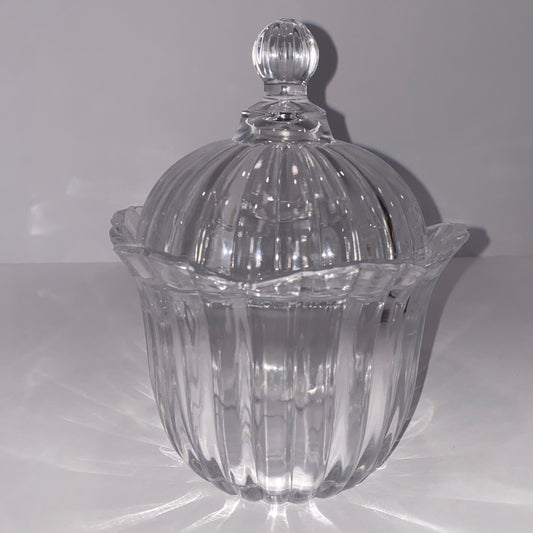 Vintage Anchor Hocking "Presence" Lidded Pillar Jar