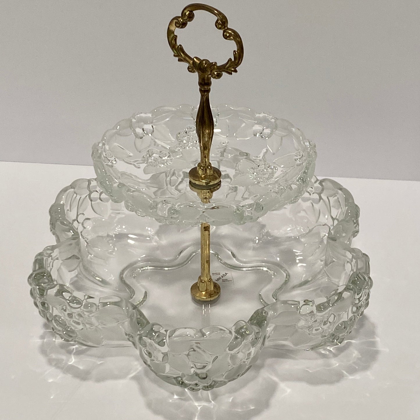 Vintage Mikasa "Springtime" 2-Tier Crystal Blossom Server