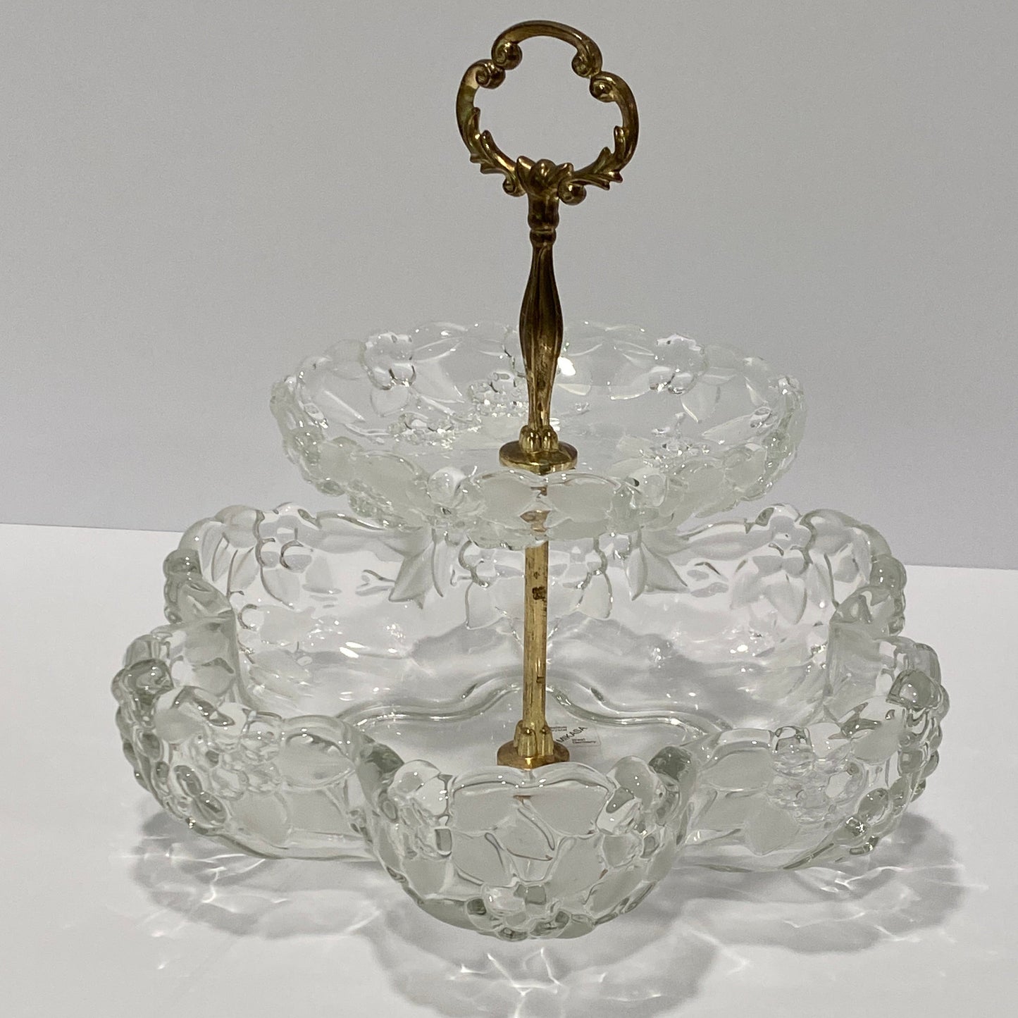 Vintage Mikasa "Springtime" 2-Tier Crystal Blossom Server