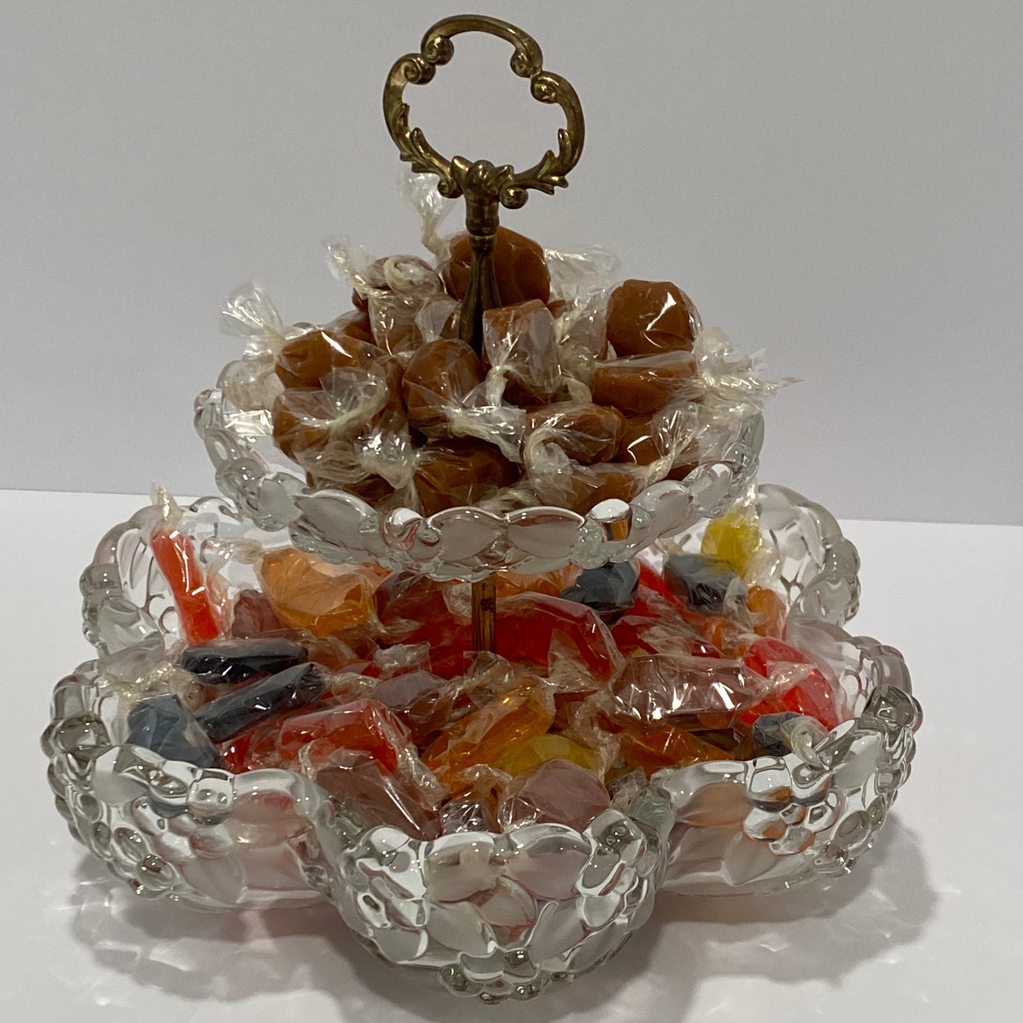 Vintage Mikasa "Springtime" 2-Tier Crystal Blossom Server