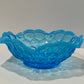 Vintage Blue Opalescent "Wild Strawberry" Bowl