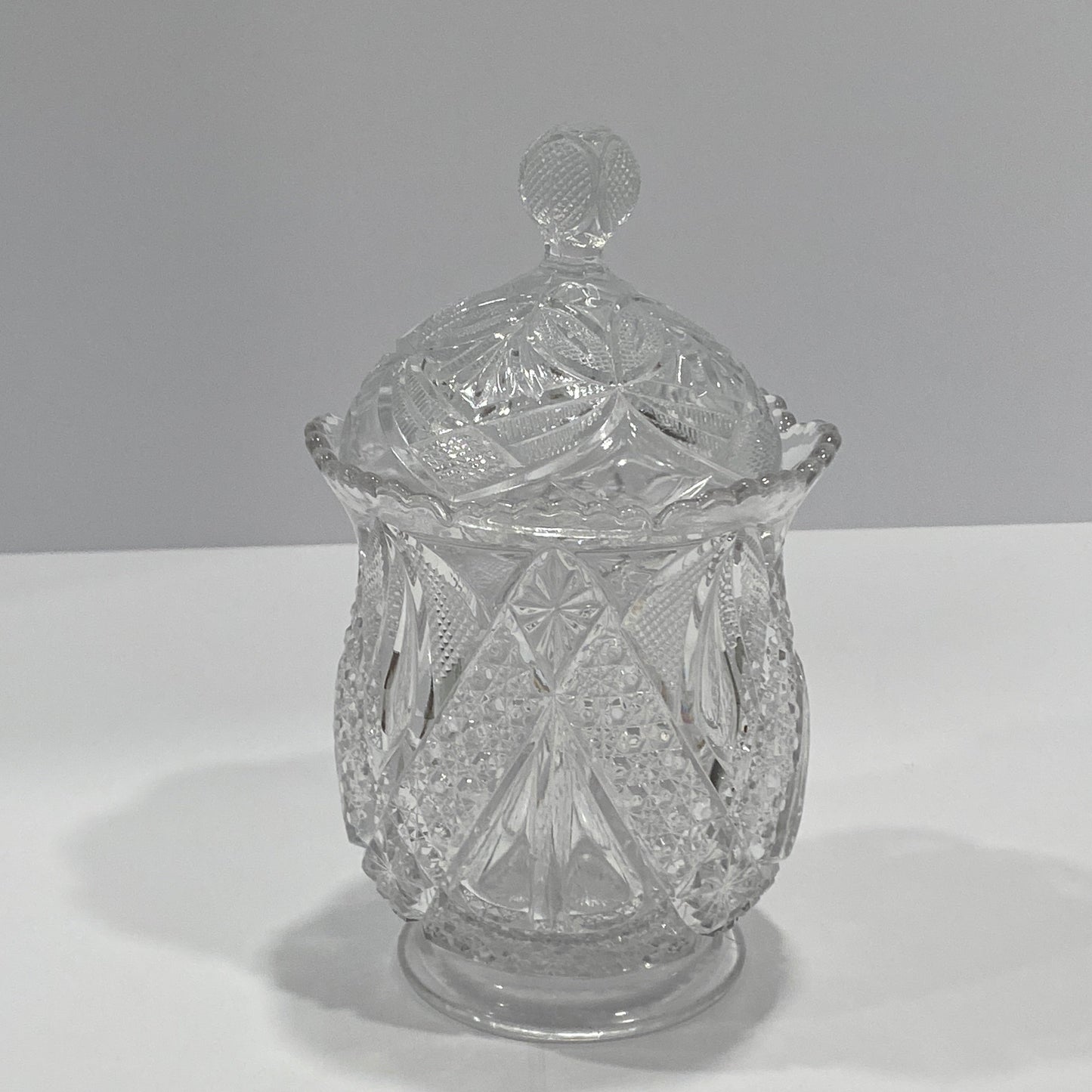 7" Wexford Diamond Pattern Glass Jar