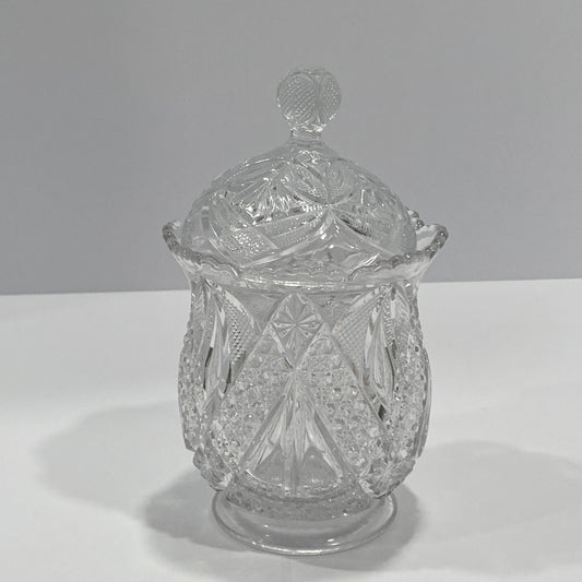 7" Wexford Diamond Pattern Glass Jar