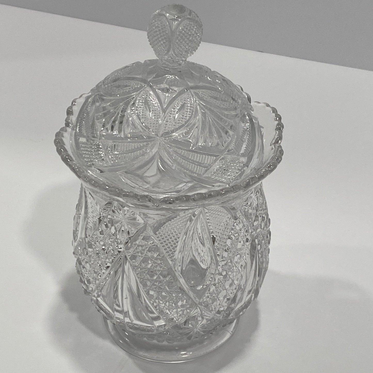 7" Wexford Diamond Pattern Glass Jar