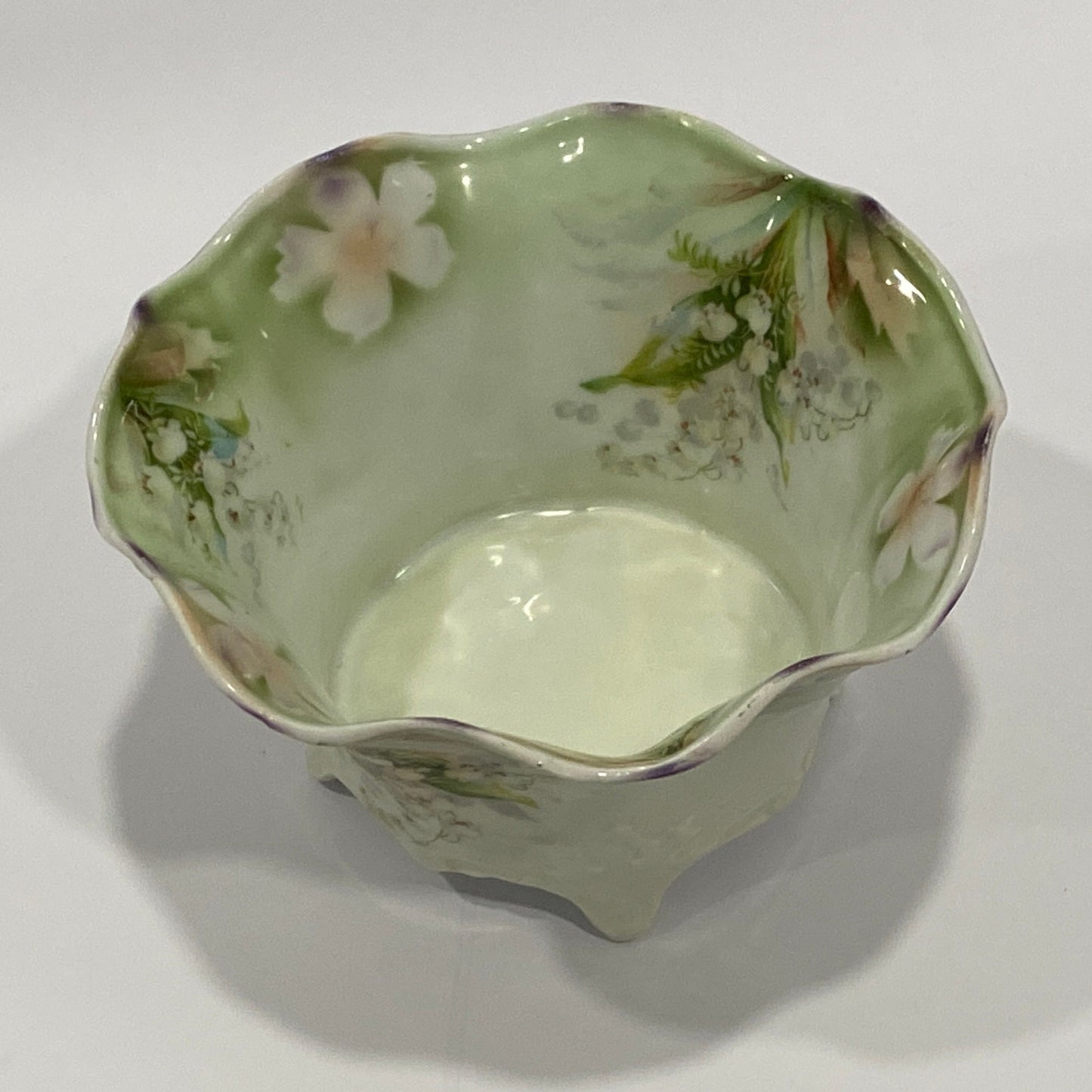 Antique Silesia Germany Footed Porcelain Bowl