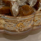 Vintage Jeannette "Floragold" Iridescent Rose Dish